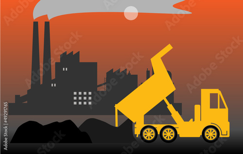 Dump truck, vector illustration