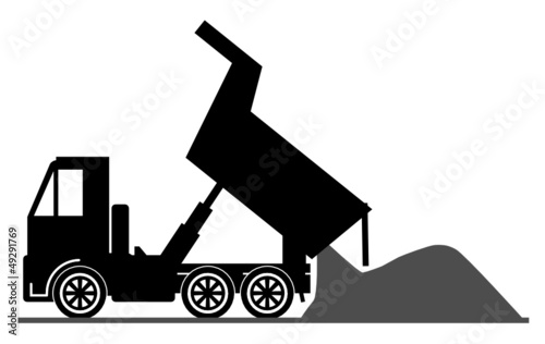 Dump truck, vector illustration