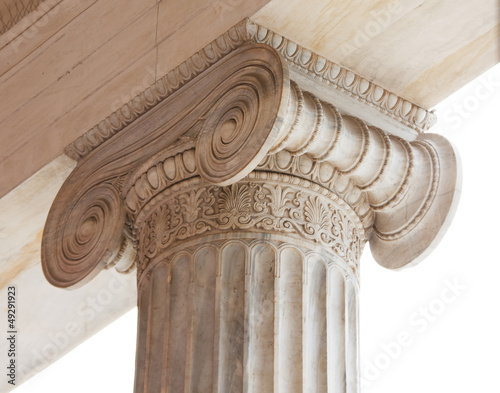 Capital of Greek neoclassical ionic column photo