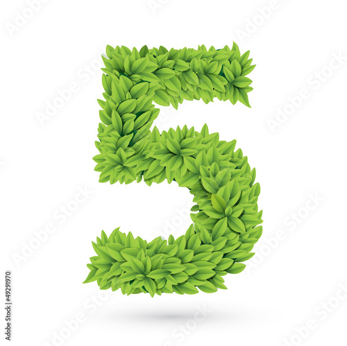 Number of green leaves with shadow