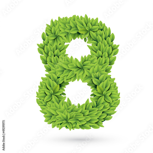 Number of green leaves with shadow