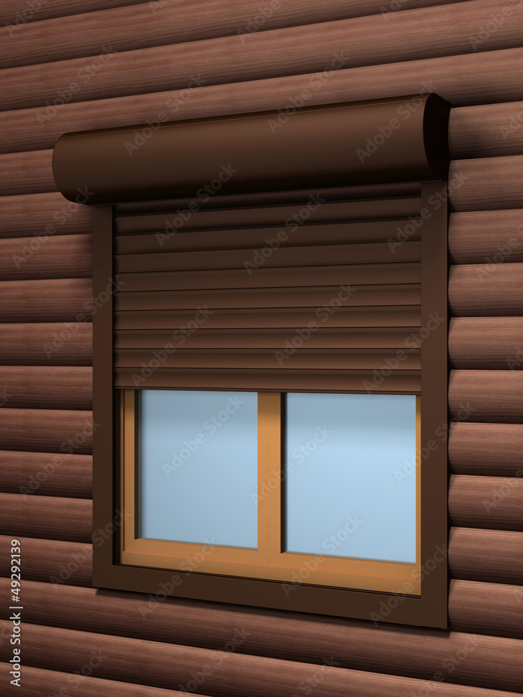 Fototapeta premium Window with roller shutter