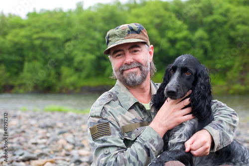 Middle aged man with a dog