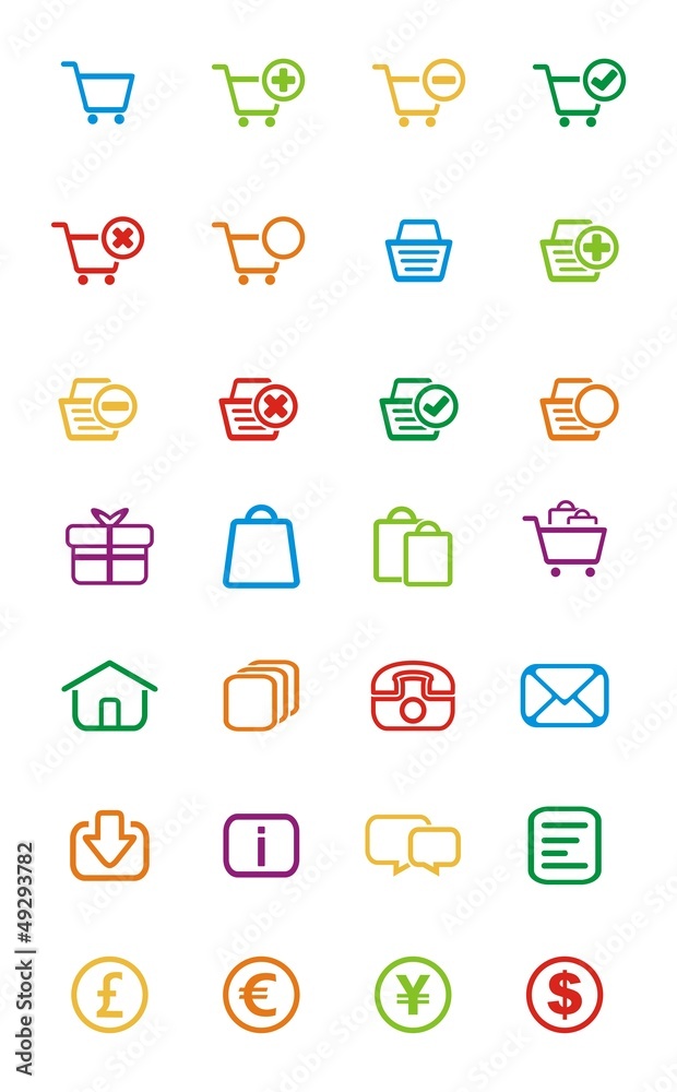 colorful outline icon - ecommerce