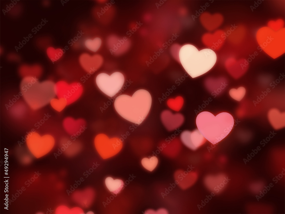 hearts with red background