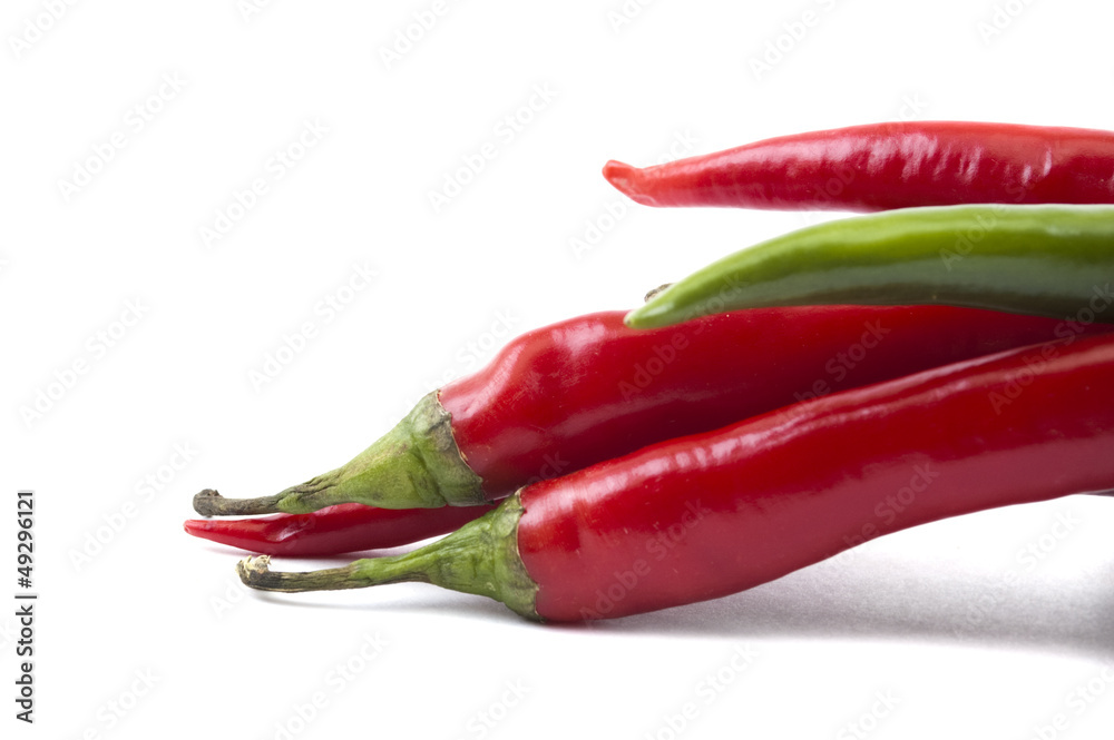 isolated pack of top chili peppers