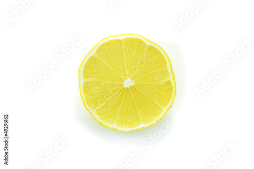 Isolated slice of lemon