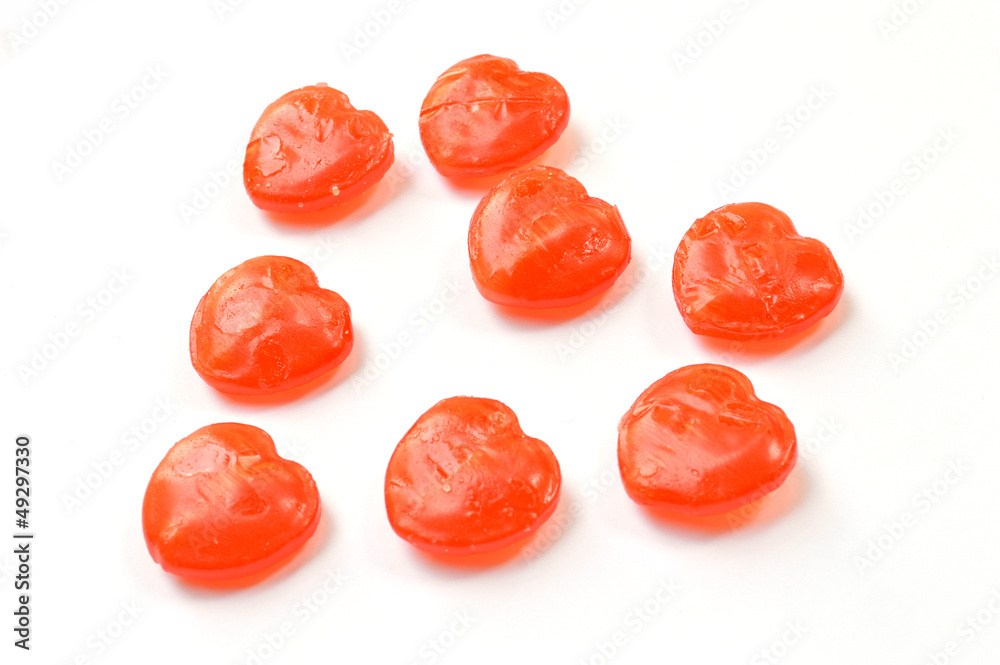 red heart candy isolated red heart candy isolated