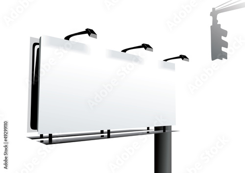 Blank advertising panel on a street