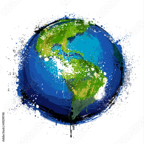 Grungy globe