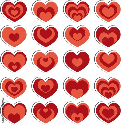 Vector hearts. Stickers.