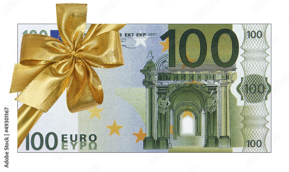 billet cadeau de 100 euros Stock Photo | Adobe Stock