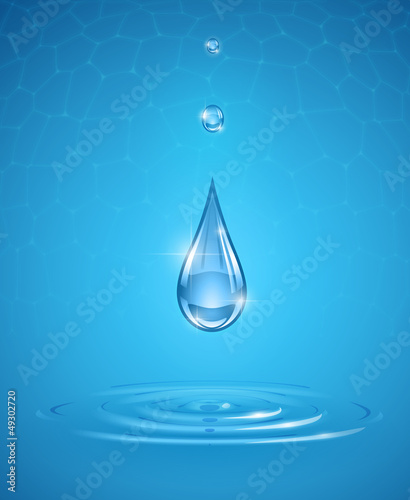 drops falling into pure water vector illustration EPS10.
