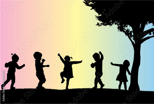 group of children's silhouettes