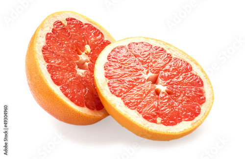 Fresh juicy grapefruit on white background