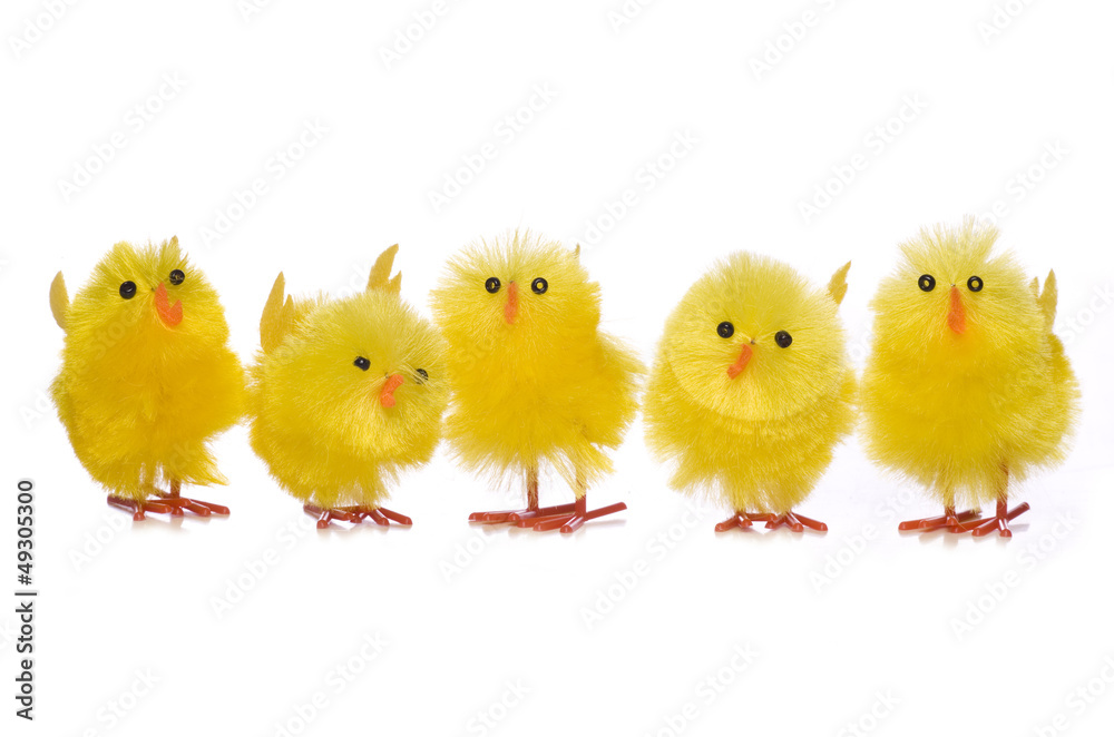 group of easter chick decorations cutout