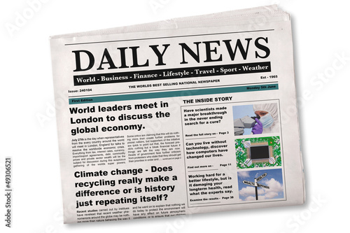 Daily Newspaper Mock up with fake articles