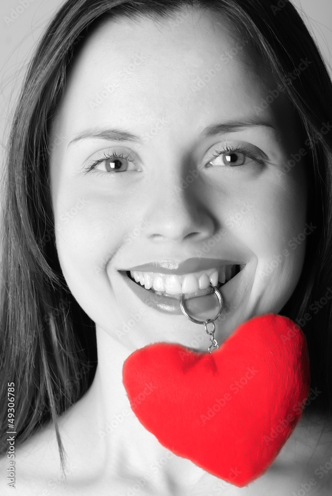 Girl's face with heart Girl's face with heart
