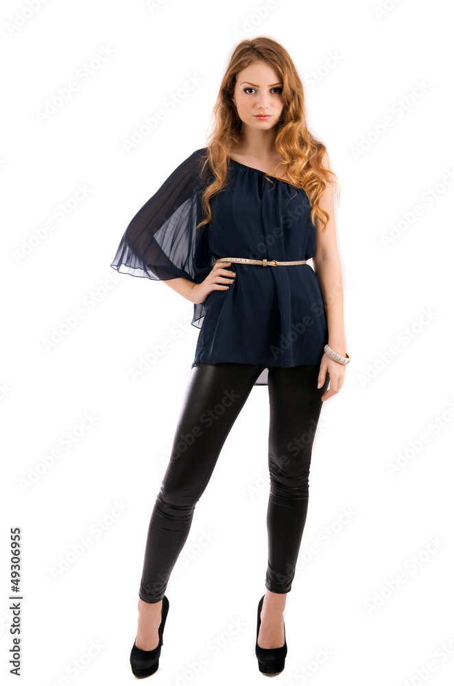 Beautiful blonde young lady posing in studio Beautiful blonde young lady posing in studio