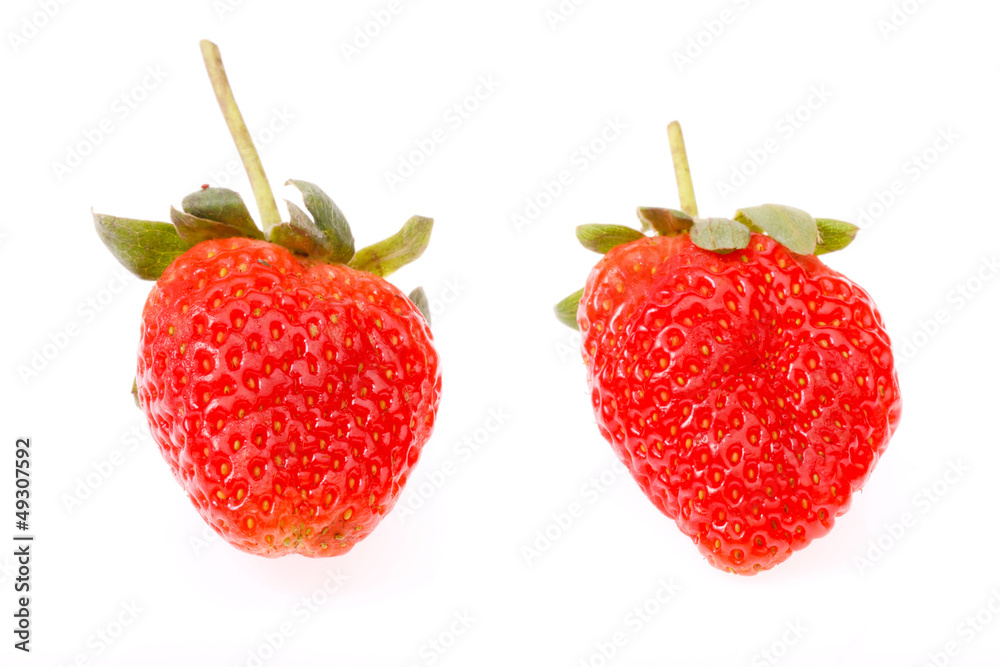 colourful strawberry on white background