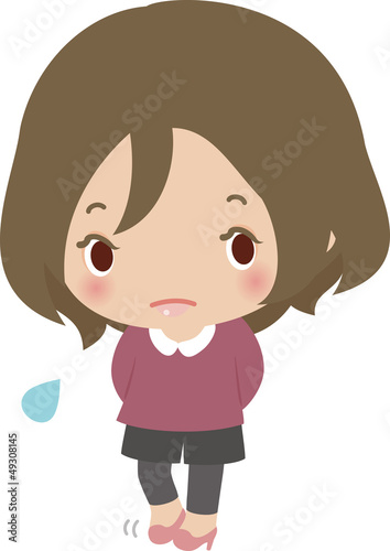 もじもじしている女性