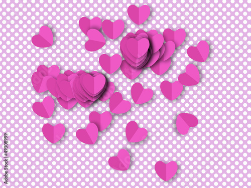 superposition coeurs fond rose
