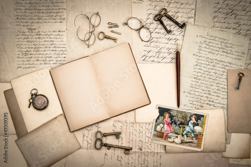 Photography old letters, papers and vintage easter card