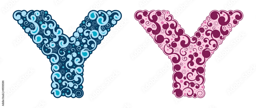 Curling alphabet. Letter Y Curling alphabet. Letter Y