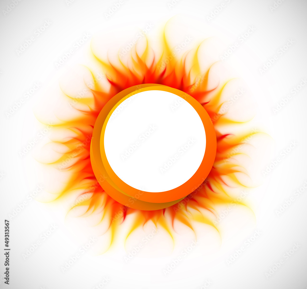 Naklejka premium Circle with flame