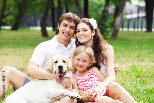 Happy family having fun outdoors © Sergey Nivens