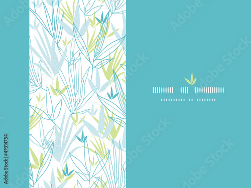 Vector Blue bamboo branches vertical seamless decor background