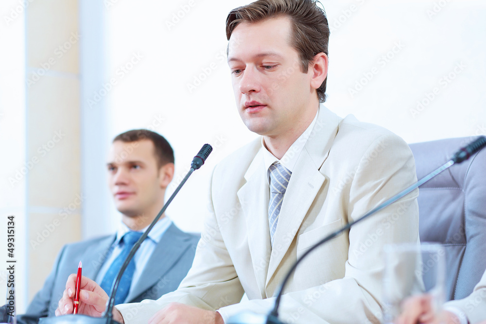 Fototapeta premium Two businessmen at meeting