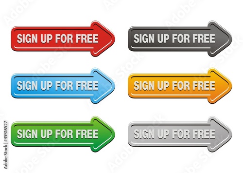 sign up for free butons - arrow buttons
