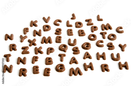 Buchstaben aus Schokolade