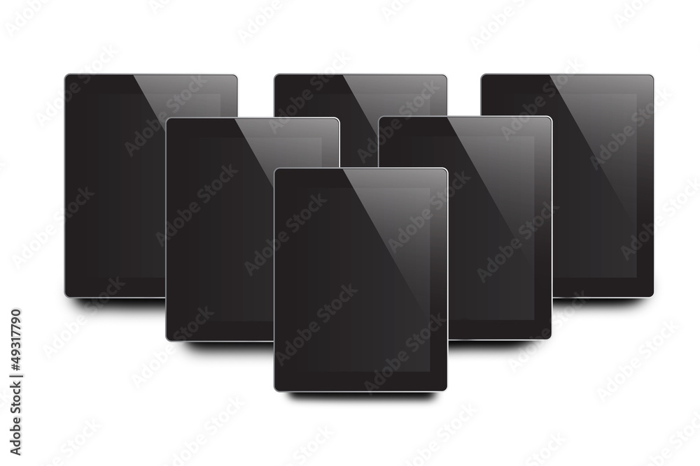 Realistic tablet pc computer with blank screen