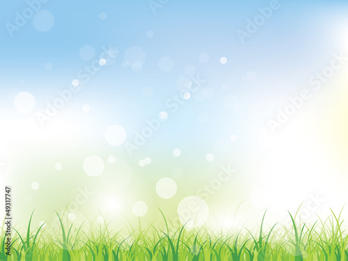 Floral spring background with swirls and flowers