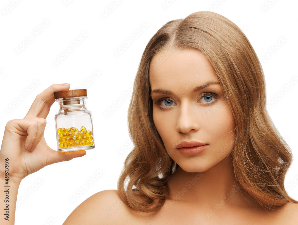 Fototapeta premium woman with vitamins