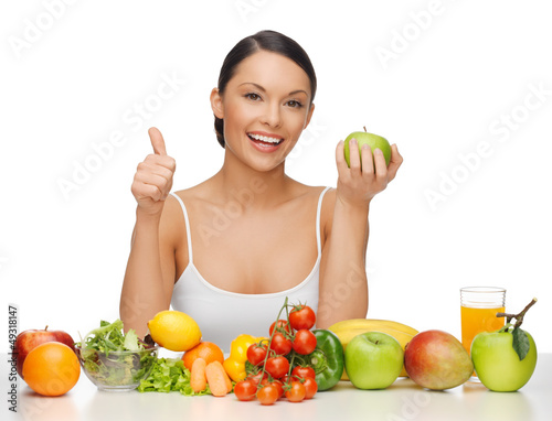 woman with healthy food
