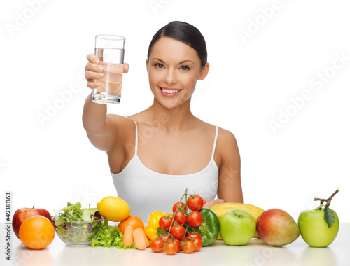 woman with healthy food