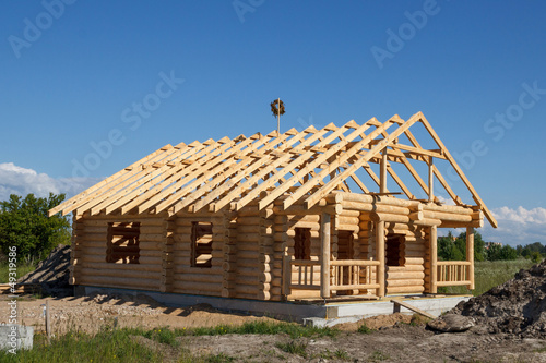 house built from logs photo