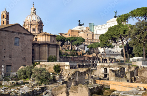 Forum Romano and view on Capitol Hill, Rome, Italy