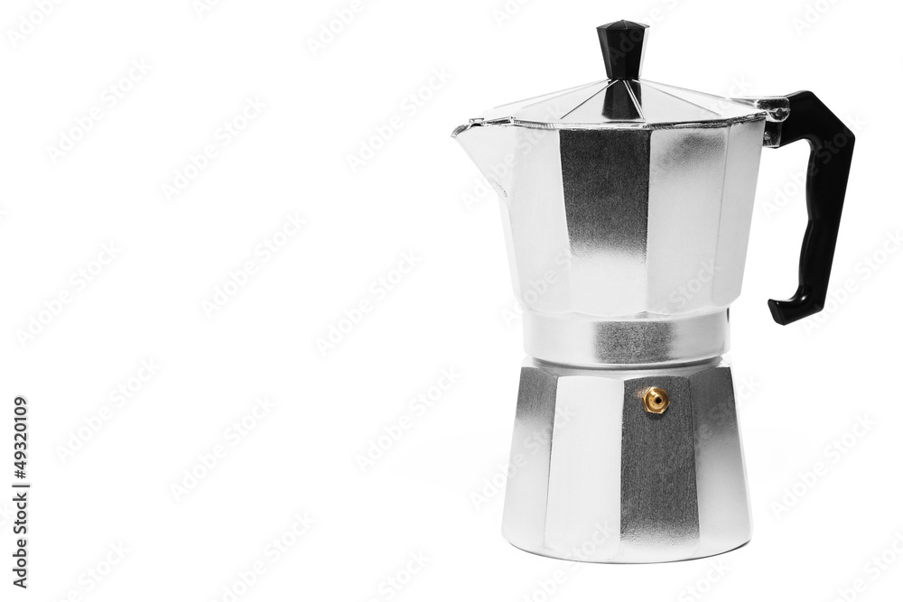 espressokocher auf weissem hintergrund espressokocher auf weissem hintergrund
