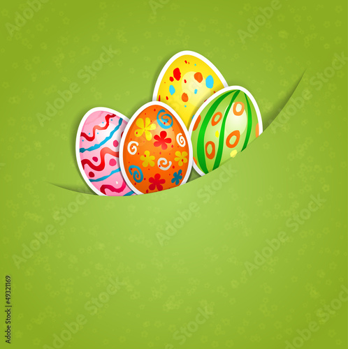 Easter green background with egg
