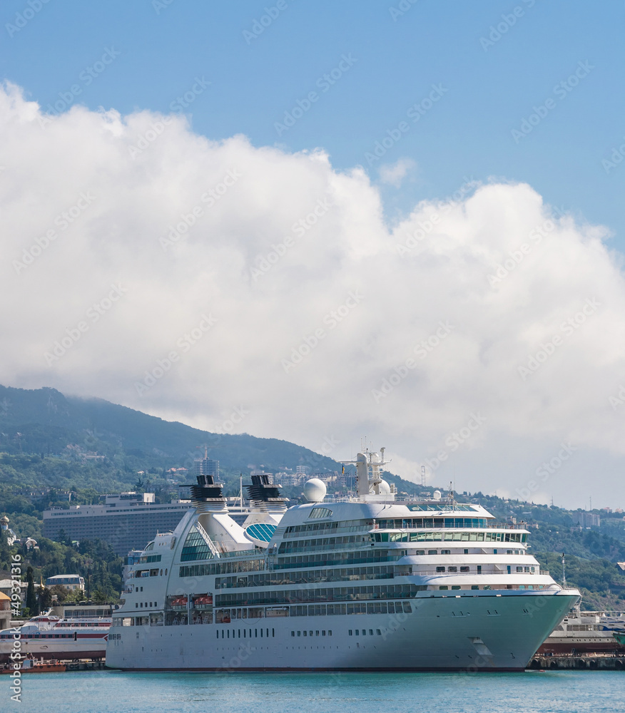 Large cruise liner in the Yalta. Ukraine