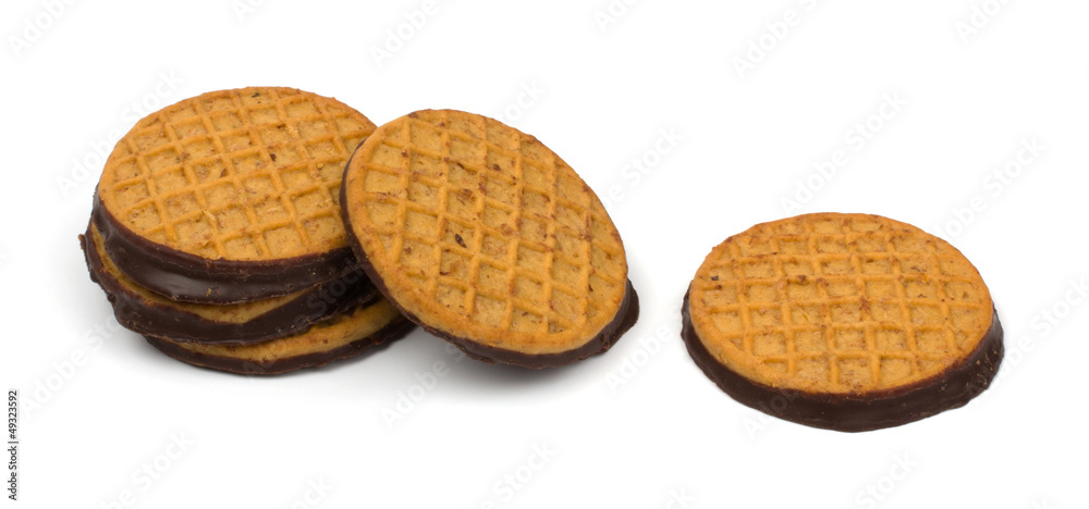 Chocolate chip cookies isolated on white background Chocolate chip cookies isolated on white background
