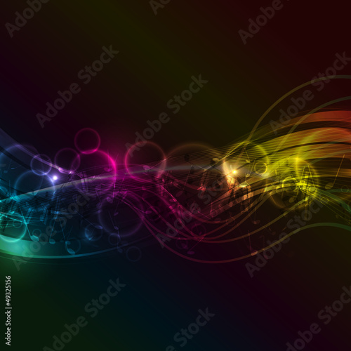 Abstract music notes background