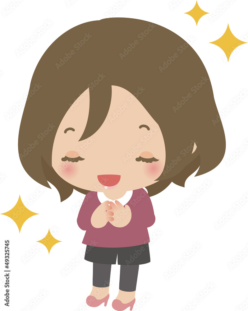 お礼を言う若い女性 Adobe Stock