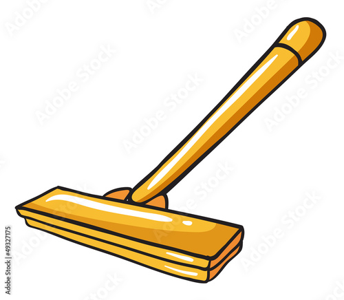 A yellow mop