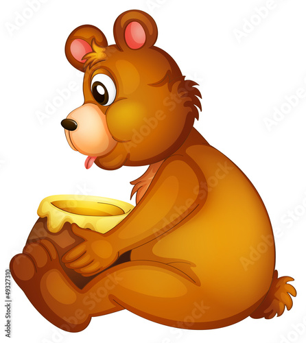 A bear with a pot of honey