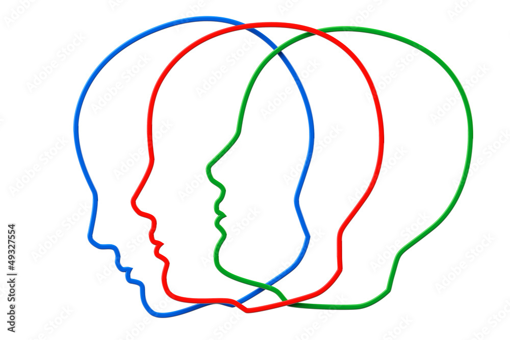 Contours of three color head Contours of three color head
